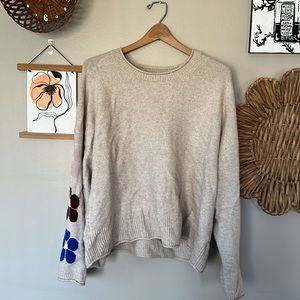 Madewell Floral Sleeve Sweater